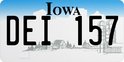 IA license plate DEI157