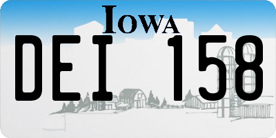 IA license plate DEI158
