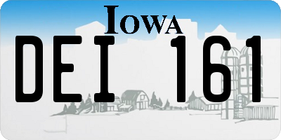 IA license plate DEI161