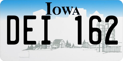 IA license plate DEI162