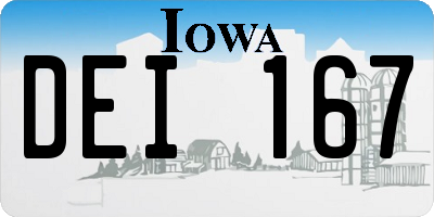IA license plate DEI167