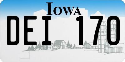 IA license plate DEI170
