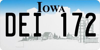 IA license plate DEI172