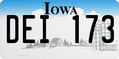 IA license plate DEI173
