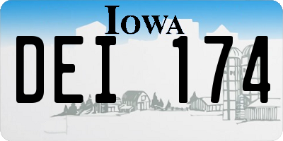 IA license plate DEI174