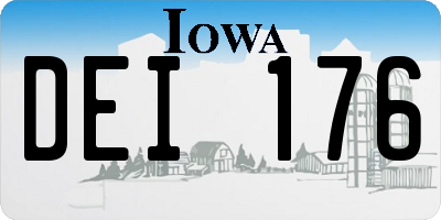 IA license plate DEI176