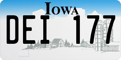 IA license plate DEI177