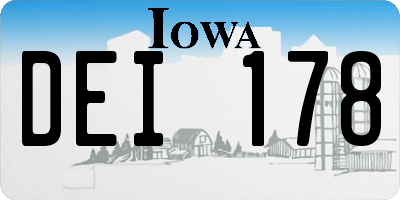 IA license plate DEI178