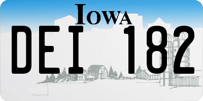 IA license plate DEI182