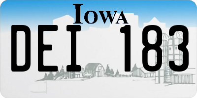 IA license plate DEI183