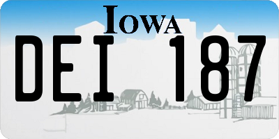 IA license plate DEI187