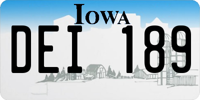 IA license plate DEI189