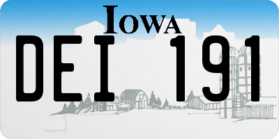 IA license plate DEI191