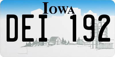 IA license plate DEI192