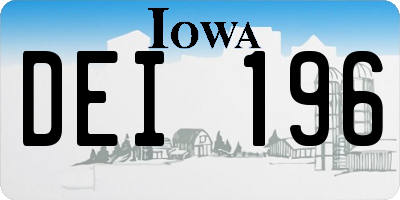 IA license plate DEI196