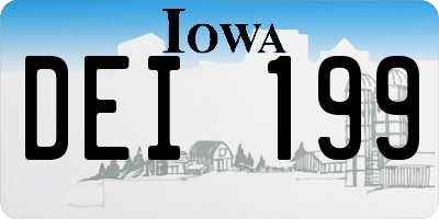IA license plate DEI199