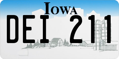 IA license plate DEI211