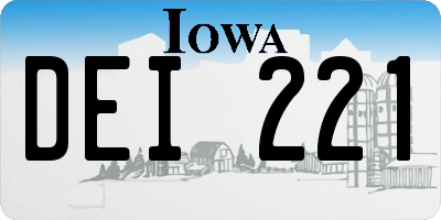 IA license plate DEI221