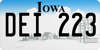 IA license plate DEI223