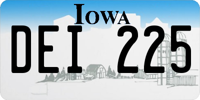 IA license plate DEI225