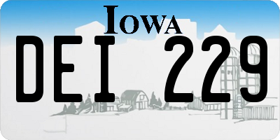 IA license plate DEI229