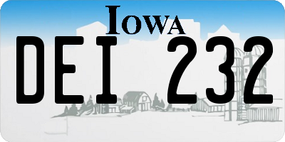 IA license plate DEI232