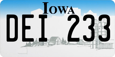 IA license plate DEI233