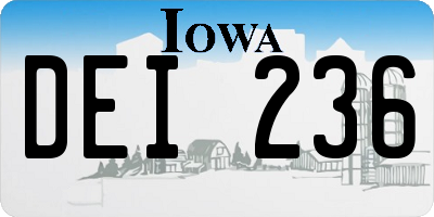 IA license plate DEI236