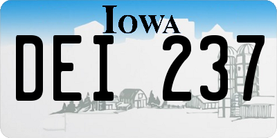 IA license plate DEI237