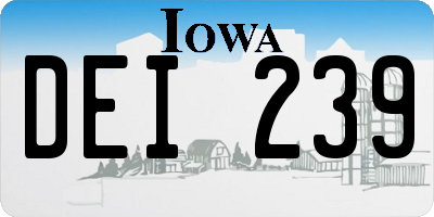 IA license plate DEI239