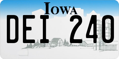 IA license plate DEI240