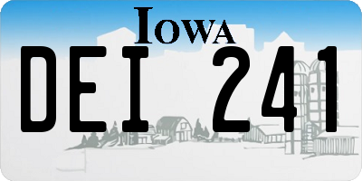 IA license plate DEI241