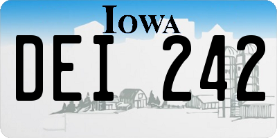 IA license plate DEI242