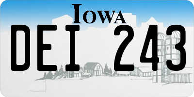 IA license plate DEI243