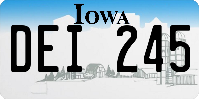 IA license plate DEI245