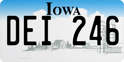 IA license plate DEI246