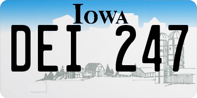 IA license plate DEI247