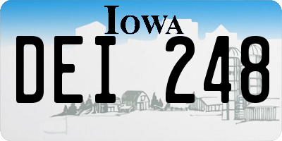 IA license plate DEI248