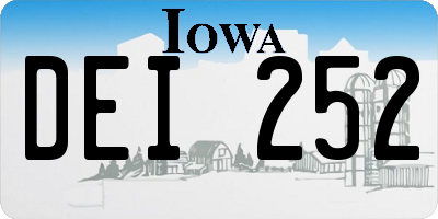 IA license plate DEI252