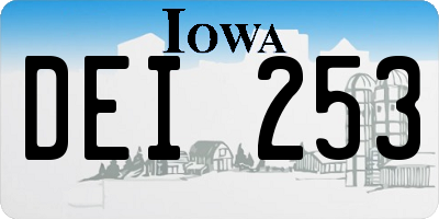 IA license plate DEI253
