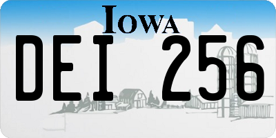 IA license plate DEI256