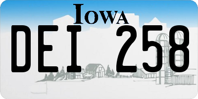 IA license plate DEI258