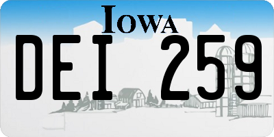 IA license plate DEI259
