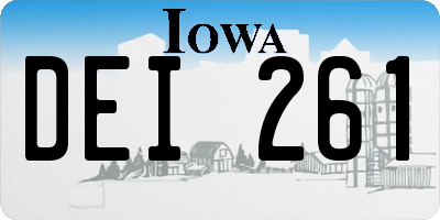 IA license plate DEI261