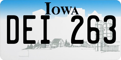 IA license plate DEI263