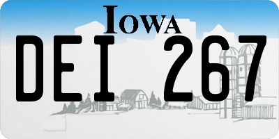 IA license plate DEI267