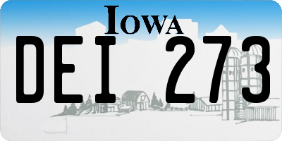 IA license plate DEI273