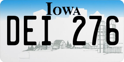 IA license plate DEI276