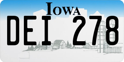 IA license plate DEI278