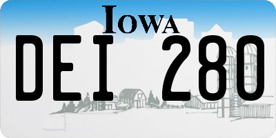 IA license plate DEI280